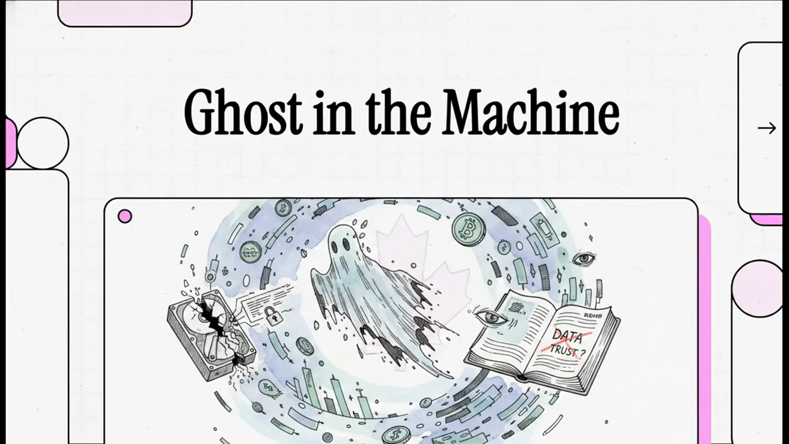 Ghost in the Machine title card drawing a spiral of banknotes, coins and an open ledger around a broken Bitcoin, framing the exchange as crypto's ultimate ghost story Ghost in the Machine title card drawing a spiral of banknotes, coins and an open ledger around a broken Bitcoin, framing the exchange as crypto's ultimate ghost story