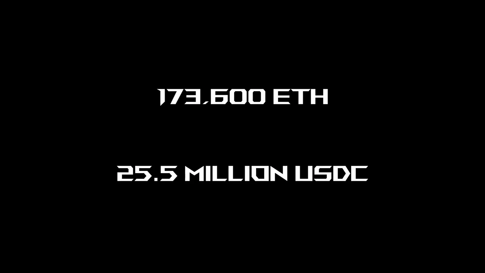 Text card reading 173,600 ETH and 25.5 MILLION USDC, the two fraudulent withdrawals the Ronin Bridge contract approved on March 23, 2022 Text card reading 173,600 ETH and 25.5 MILLION USDC, the two fraudulent withdrawals the Ronin Bridge contract approved on March 23, 2022