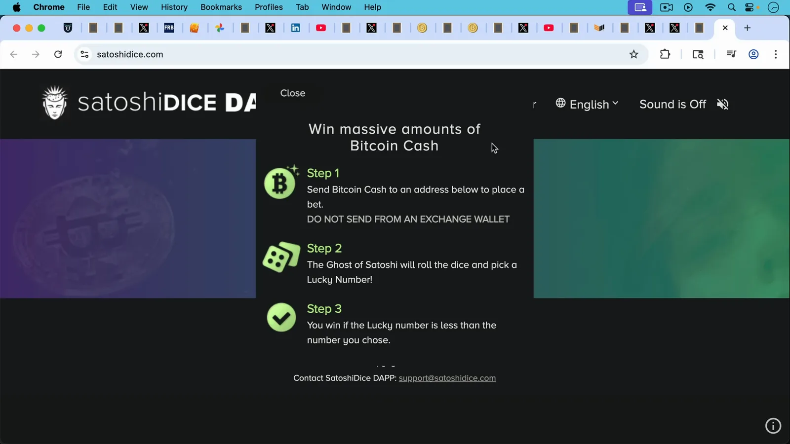 The satoshidice.com site today inviting bets in Bitcoin Cash under the slogan Win massive amounts of Bitcoin Cash with three on-screen steps The satoshidice.com site today inviting bets in Bitcoin Cash under the slogan Win massive amounts of Bitcoin Cash with three on-screen steps