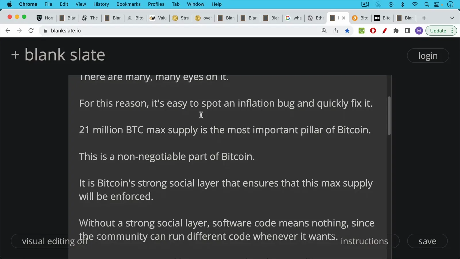 Written conclusion that the 21 million BTC max supply is Bitcoin's most important pillar and its social layer enforces it